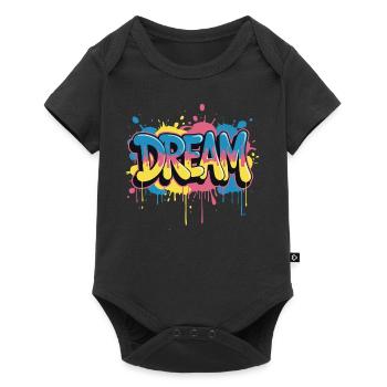 DREAM Graffiti Design voller Farbe und Motivation - Baby Premium Kurzarmbody - Schwarz - Vorne