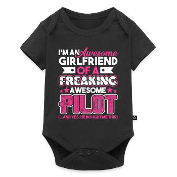 Pilot Proud Pilot Girlfriend - Baby Premium short-sleeve bodysuit - black - Front