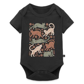 Cats Boho Pattern for Cat Lovers - Baby Premium short-sleeve bodysuit - black - Front