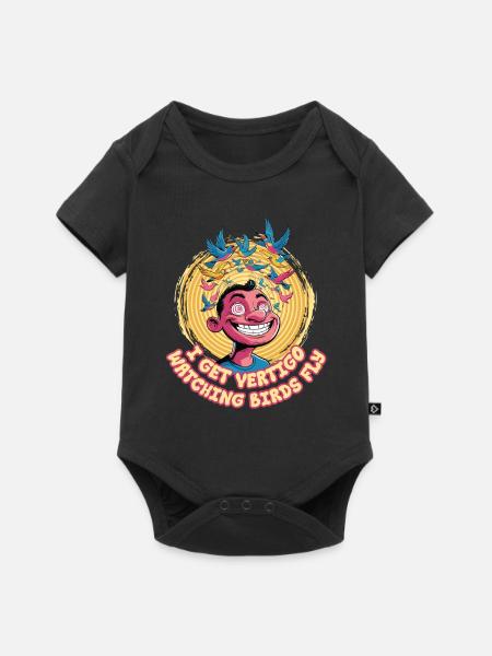 Akrophobie Höhenangst Schwindel - Baby Premium Kurzarmbody - Schwarz