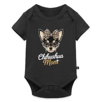 Chihuahua Mom Funny Illustration With Glasses And - Baby Premium short-sleeve bodysuit - black - Front