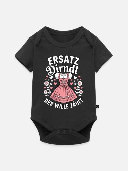 Ersatz Dirndl – der Wille zählt - Baby Premium Kurzarmbody - Schwarz