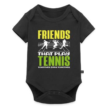 Tennis Players Friends Playing Tennis - Baby Premium short-sleeve bodysuit - black - Front