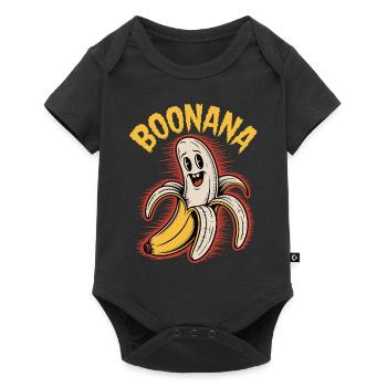 Boonana Banane Geist Halloween - Baby Premium Kurzarmbody - Schwarz - Vorne