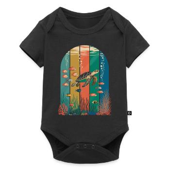 Aquatic Turtle Sea Creatures Turtle - Baby Premium short-sleeve bodysuit - black - Front