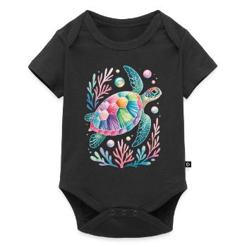 Aquatic Turtle Sea Creatures Turtle - Baby Premium short-sleeve bodysuit - black - Front