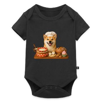 Shiba Inu Baking Cake Cookies - Baby Premium short-sleeve bodysuit - black - Front
