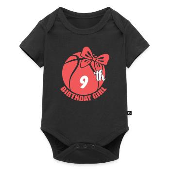 Basketball 9th Birthday Basketball Player - Baby Premium short-sleeve bodysuit - black - Front