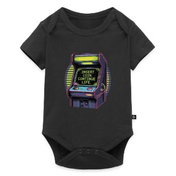 Insert Coin – Continue Life | Retro Gamer Design - Baby Premium short-sleeve bodysuit - black - Front