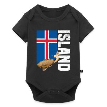 Island Angeln - Baby Premium Kurzarmbody - Schwarz - Vorne