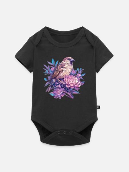 Spatzen Spatz - Baby Premium Kurzarmbody - Schwarz
