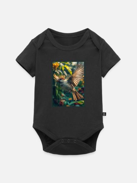Spatzen Spatz - Baby Premium Kurzarmbody - Schwarz