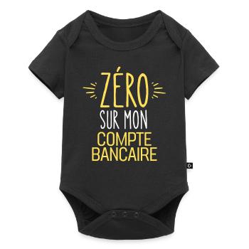 ZERO Sur Mon Compte Bancaire - Body à manches courtes Premium Bébé - noir - Devant