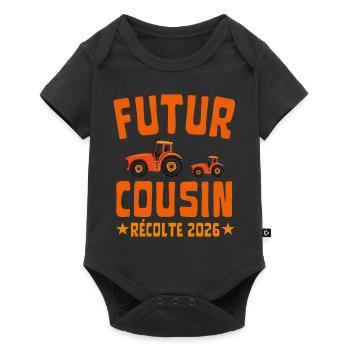 Futur Cousin Récolte 2026 Tracteur - Body à manches courtes Premium Bébé - noir - Devant