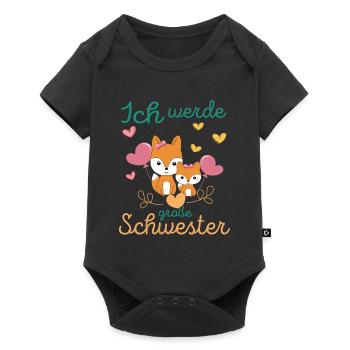 Bald Wieder Große Schwester Verkünden Füchse - Baby Premium Kurzarmbody - Schwarz - Vorne
