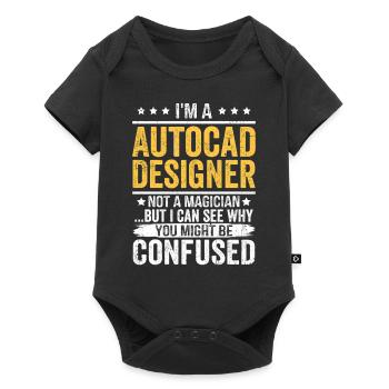 AutoCAD Designer – Funny Not a Magician Quote Gift - Baby Premium short-sleeve bodysuit - black - Front