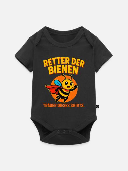 Retter der Bienen Superheld - Baby Premium Kurzarmbody - Schwarz