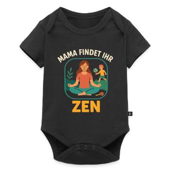 Mama Zen Saying - Baby Premium short-sleeve bodysuit - black - Front