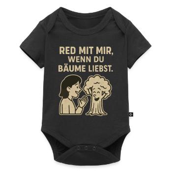 Parlez-moi si vous aimez les arbres - Body à manches courtes Premium Bébé - noir - Devant