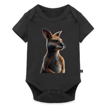Wallaby Australia Outback Wild Sweet Kangaroo - Baby Premium short-sleeve bodysuit - black - Front
