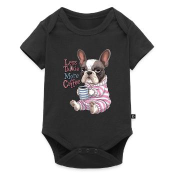Less Talking More Coffee French Bulldog - Baby Premium short-sleeve bodysuit - black - Front