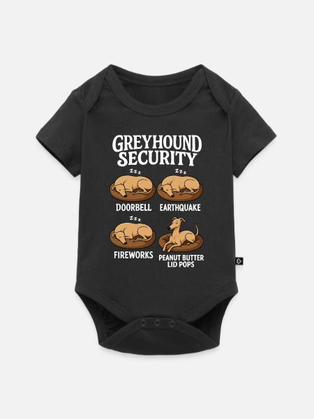 Windhund Greyhound - Baby Premium Kurzarmbody - Schwarz