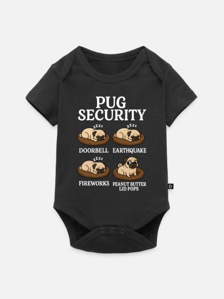 Mops - Baby Premium Kurzarmbody - Schwarz