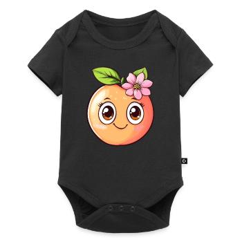 Peach with blossom - Baby Premium short-sleeve bodysuit - black - Front