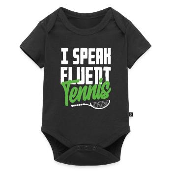 I speak fluent tennis player language - Baby Premium short-sleeve bodysuit - black - Front