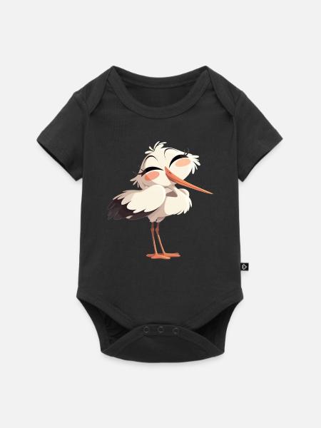 Störche Storch - Baby Premium Kurzarmbody - Schwarz