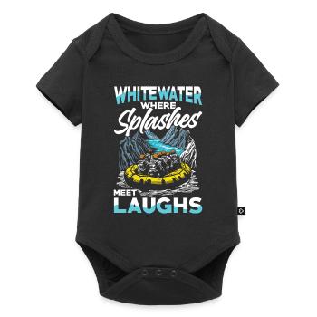 Wildwasser Abenteuer: Wo Spritzer auf Lachen - Baby Premium Kurzarmbody - Schwarz - Vorne
