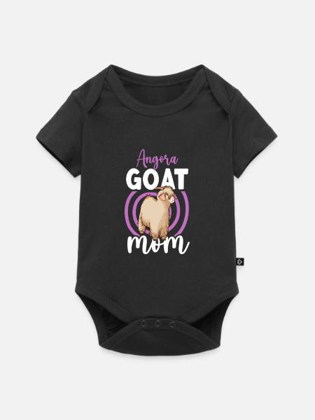 Mama einer Angoraziege - Baby Premium Kurzarmbody - Schwarz
