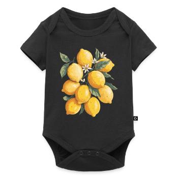 Citrons Illustration Réaliste - Body à manches courtes Premium Bébé - noir - Devant