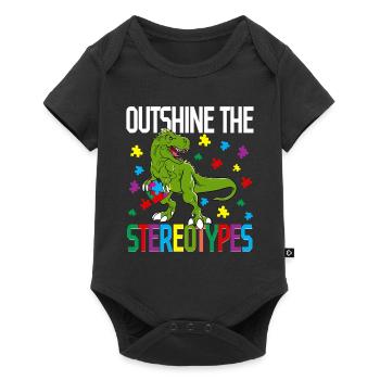 Autistic Autism Outshine the stereotypes - Baby Premium short-sleeve bodysuit - black - Front