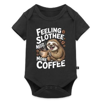 Funny Sloth Coffee Design - Baby Premium short-sleeve bodysuit - black - Front