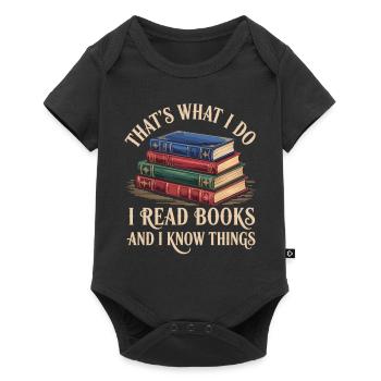 La lecture du rat de bibliothèque vous rend intelligent T-shirt - Body à manches courtes Premium Bébé - noir - Devant