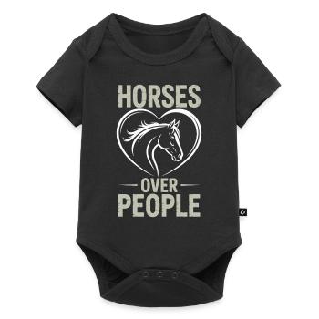 Horses Over People Heart Horses Horse Sayings - Baby Premium short-sleeve bodysuit - black - Front