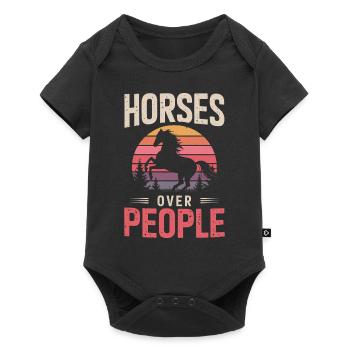 Horses Over People Horse Horse Sayings Rider - Baby Premium short-sleeve bodysuit - black - Front