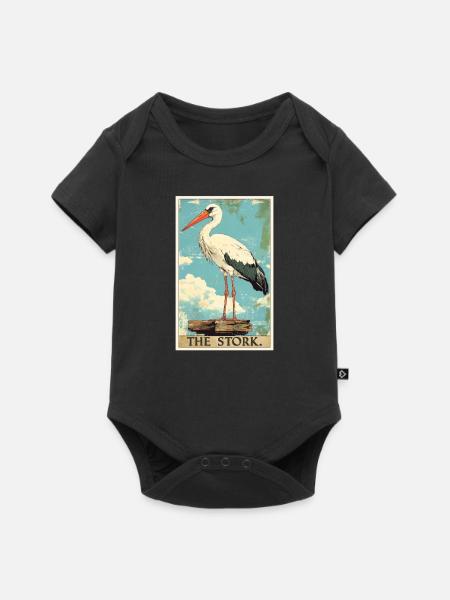 Störche Storch - Baby Premium Kurzarmbody - Schwarz