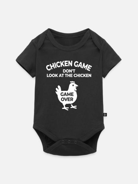 Huhn Cartoon - Chicken game - Baby Premium Kurzarmbody - Schwarz