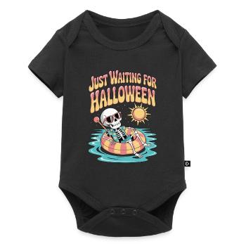 Skeleton Waiting for Halloween - Baby Premium short-sleeve bodysuit - black - Front