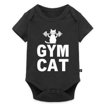 Gym Cat - Dicton de chat sportif - Body à manches courtes Premium Bébé - noir - Devant