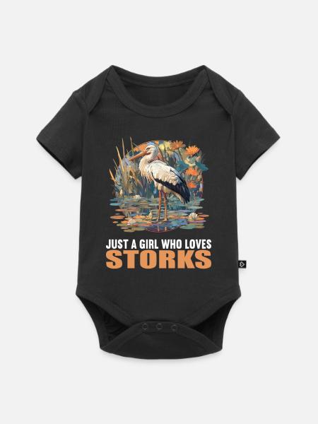 Störche Storch - Baby Premium Kurzarmbody - Schwarz