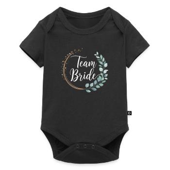 Team Braut Brautjungfern Eukalyptus JGA Hochzeit - Baby Premium Kurzarmbody - Schwarz - Vorne