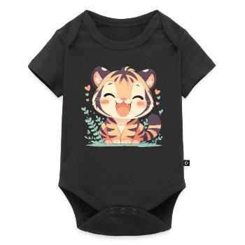Sumatra-Tiger - Baby Premium Kurzarmbody - Schwarz - Vorne