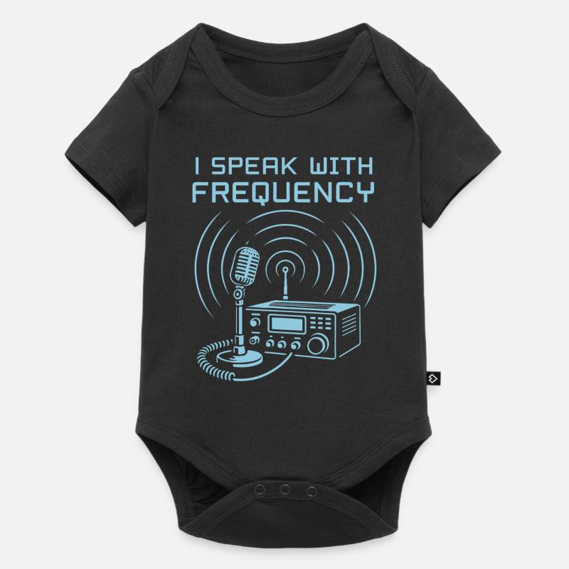 Ich spreche mit Frequenz - Baby Premium Kurzarmbody - Schwarz