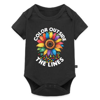 Autistic Autistic Autism Color outside the lines - Baby Premium short-sleeve bodysuit - black - Front