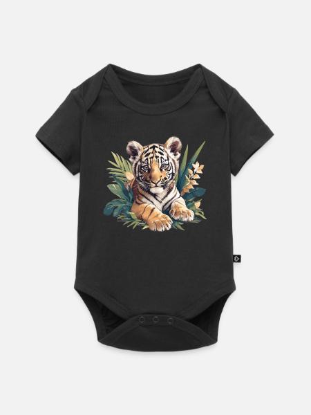 Sumatra-Tiger - Baby Premium Kurzarmbody - Schwarz