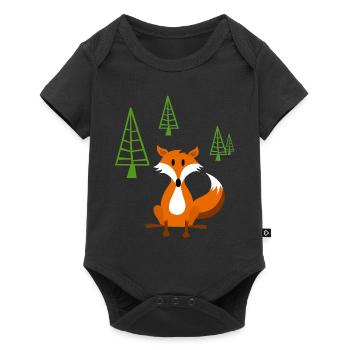 Schlauer Fuchs - Baby Premium Kurzarmbody - Schwarz - Vorne