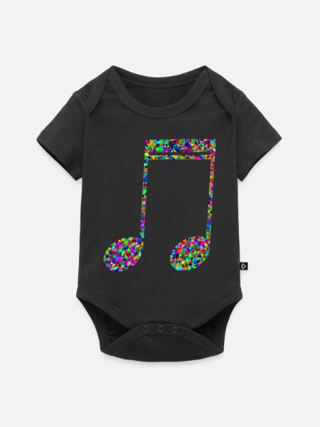Musiknote - Baby Premium Kurzarmbody - Schwarz